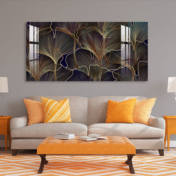 Luxury Golden Leaf Abstract Modern Art Acrylic wall painting