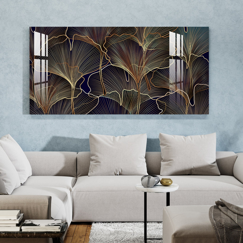 Luxury Golden Leaf Abstract Modern Art Acrylic wall painting