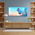 Elegant Blue Butterfly Artistic Landscape acrylic wall painting