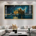 Golden Temple Night View Spiritual Art acrylic wall painting