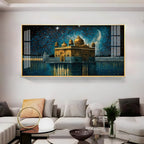 Golden Temple Night View Spiritual Art acrylic wall painting