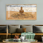Peaceful Buddha Meditation Beach Scene acrylic wall painting