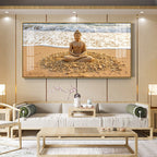 Peaceful Buddha Meditation Beach Scene acrylic wall painting