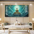 Divine Buddha Aura Meditation Scene acrylic wall painting