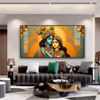 Divine Radha Krishna Love Spiritual Art acrylic wall painting