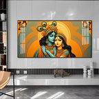 Divine Radha Krishna Love Spiritual Art acrylic wall painting