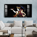 Elegant Radha Krishna Flute Art Black Theme acrylic wall painting