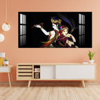 Elegant Radha Krishna Flute Art Black Theme acrylic wall painting