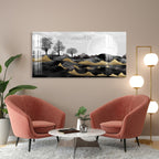 Luxury Black Gold Landscape Abstract Nature Art acrylic wall painting
