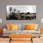 Luxury Black Gold Landscape Abstract Nature Art acrylic wall painting