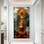 Lord Hanuman and Shri Ram Divine Blessing Vertical Acrylic Wall Art