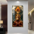Lord Hanuman and Shri Ram Divine Blessing Vertical Acrylic Wall Art