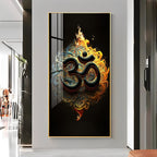 Premium 3D Effect Om Spiritual Acrylic Wall Decor for Home Mandir