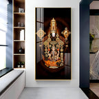 Golden Aura Traditional Acrylic Wall Painting of Venkateswara