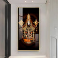 Golden Aura Traditional Acrylic Wall Painting of Venkateswara