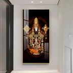 Golden Aura Traditional Acrylic Wall Painting of Venkateswara