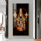 Golden Aura Traditional Acrylic Wall Painting of Venkateswara