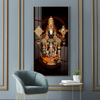 Golden Aura Traditional Acrylic Wall Painting of Venkateswara