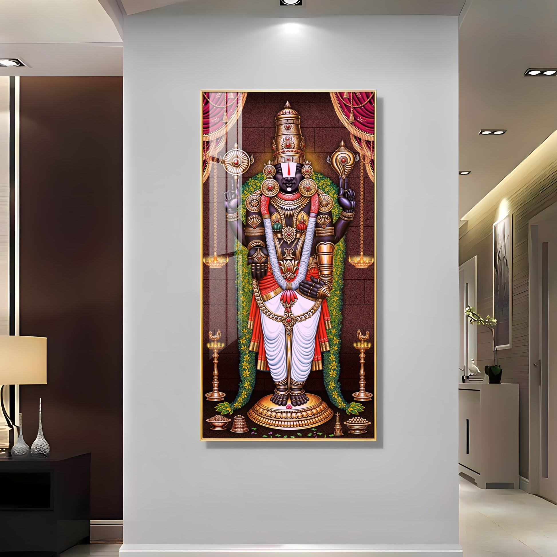 Divine Presence Lord Venkateswara Acrylic Wall Painting
