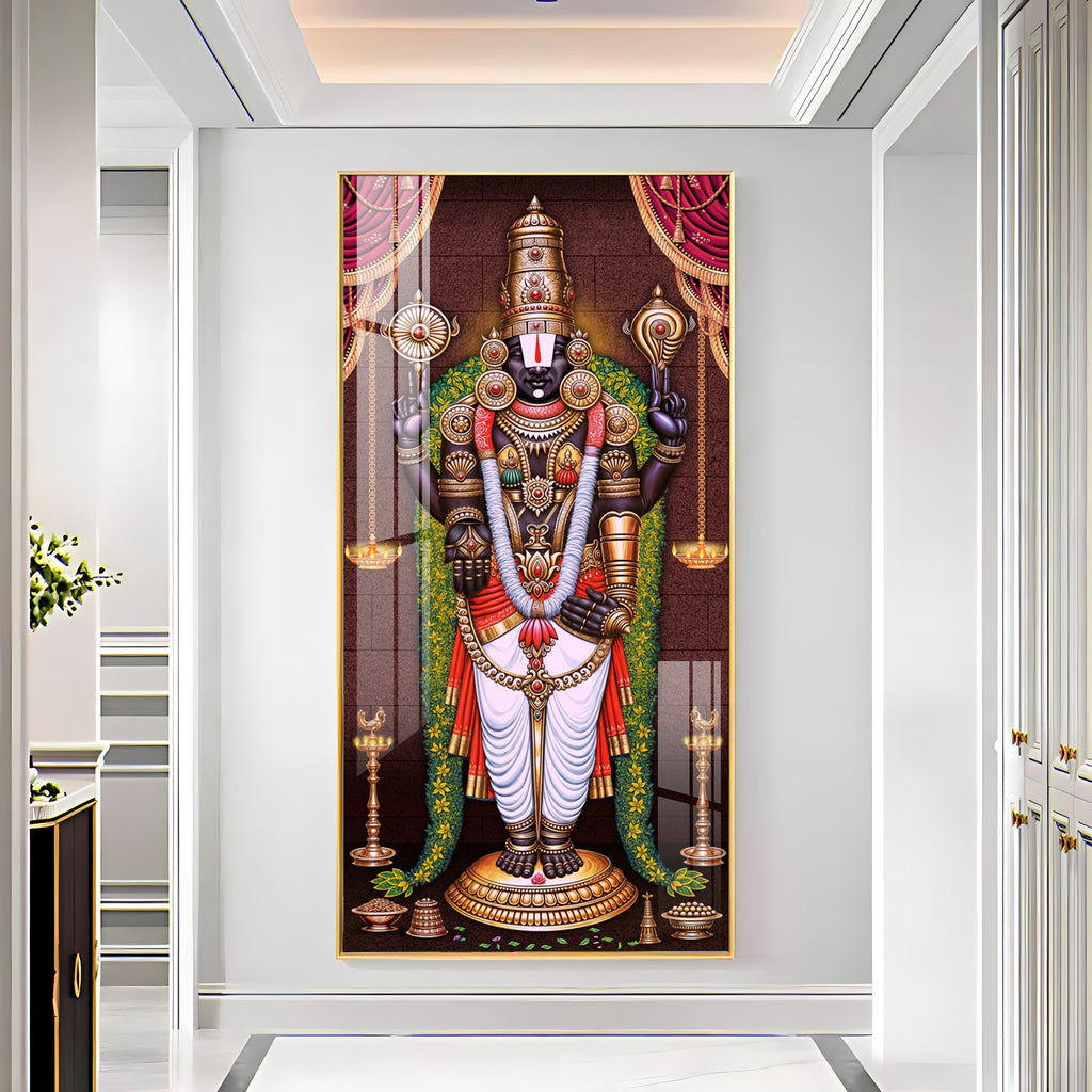 Divine Presence Lord Venkateswara Acrylic Wall Painting