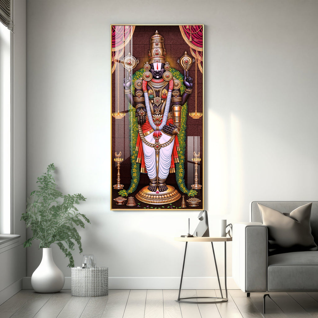 Divine Presence Lord Venkateswara Acrylic Wall Painting