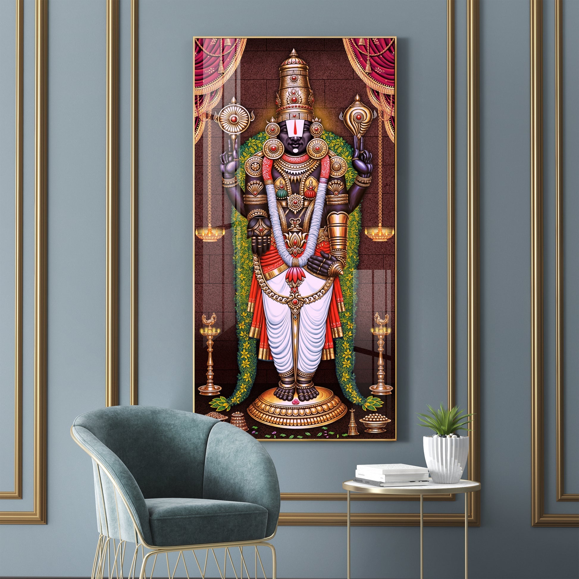 Divine Presence Lord Venkateswara Acrylic Wall Painting
