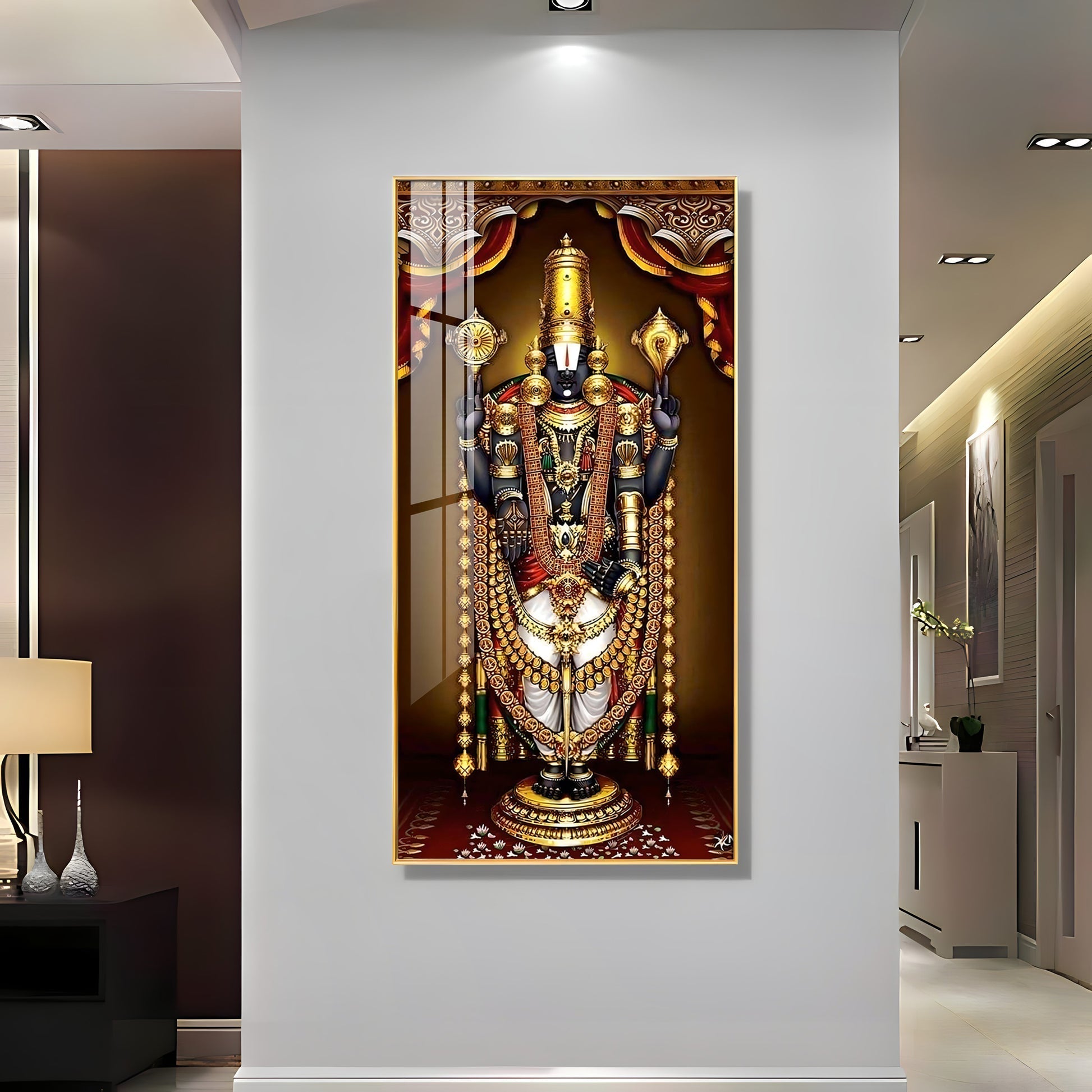 Eternal Blessings Lord Venkateswara Acrylic Wall Painting