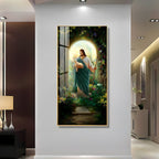 Peaceful Jesus with Sheep Acrylic Wall Painting for Living Room and Prayer Space