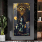 Premium Mahadev Acrylic Wall Painting with Blessing Hand Gesture and Mystical Aura Design