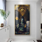 Premium Mahadev Acrylic Wall Painting with Blessing Hand Gesture and Mystical Aura Design