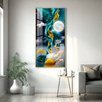 Luxury Abstract Deer Landscape Acrylic Wall Painting with Moonlight Sky and Golden Elements