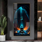 Premium Shiva Meditation Acrylic Wall Painting with Trishul Symbol and Calm Energy Aesthetic