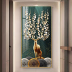 Premium Wildlife Acrylic Wall Art with Deer and Fawn, Abstract Tree Design and Luxury Finish