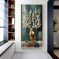 Premium Wildlife Acrylic Wall Art with Deer and Fawn, Abstract Tree Design and Luxury Finish