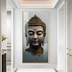 Modern Buddha Acrylic Wall Art with Serene Meditation Face and Elegant Spiritual Interior Design