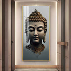 Modern Buddha Acrylic Wall Art with Serene Meditation Face and Elegant Spiritual Interior Design