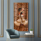 Divine Krishna Acrylic Wall Painting with Flute Playing Pose for Temple and Home Interior