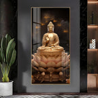Premium Buddha spiritual art acrylic wall painting with calm and soothing aesthetic design