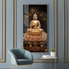 Premium Buddha spiritual art acrylic wall painting with calm and soothing aesthetic design