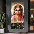 Premium Hindu god Murugan artwork acrylic wall painting for pooja room and living space