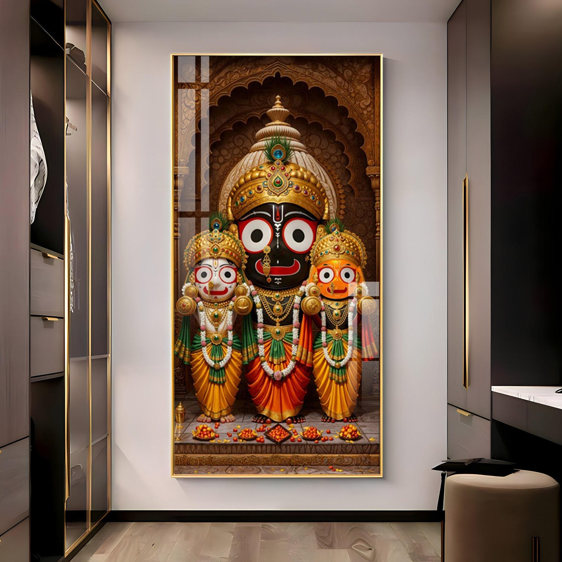 Premium Lord Jagannath divine artwork acrylic wall painting for positive energy and cultural decor
