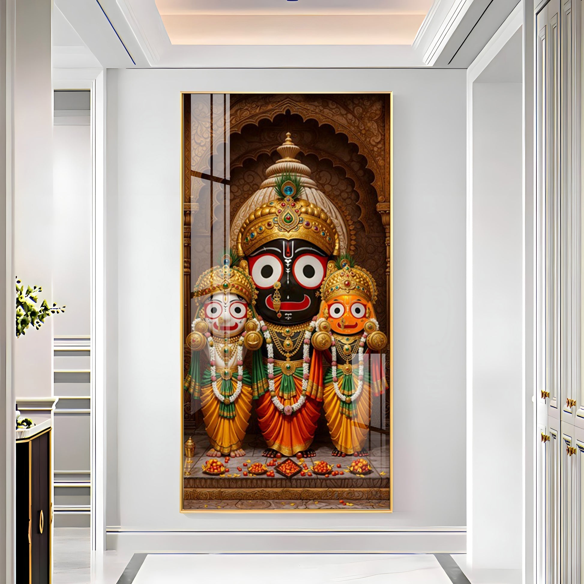 Premium Lord Jagannath divine artwork acrylic wall painting for positive energy and cultural decor