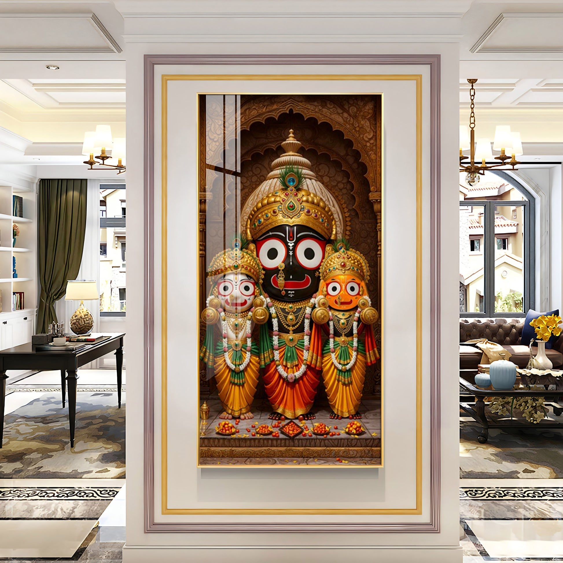 Premium Lord Jagannath divine artwork acrylic wall painting for positive energy and cultural decor