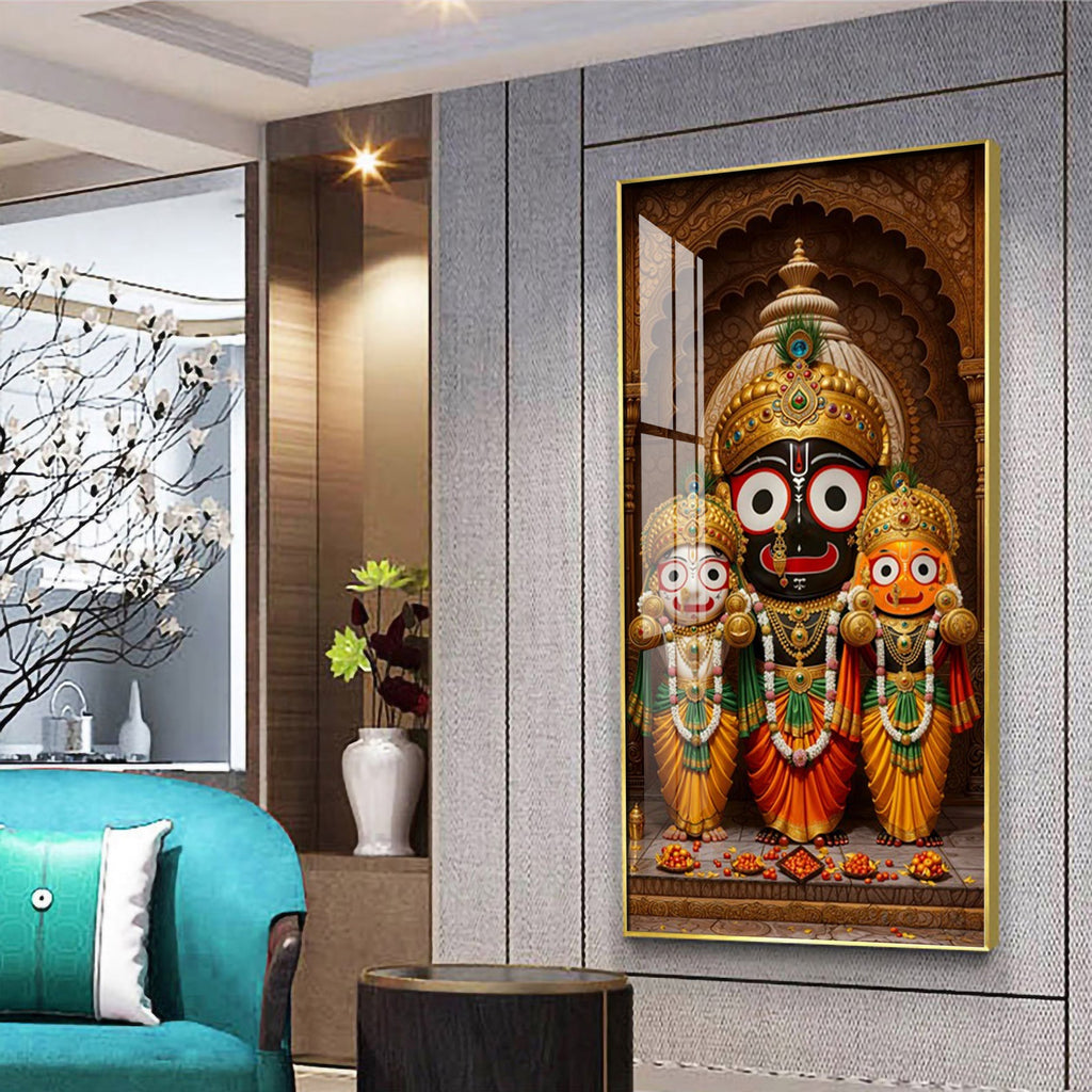 Premium Lord Jagannath divine artwork acrylic wall painting for positive energy and cultural decor