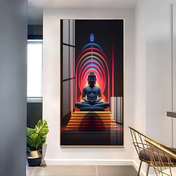 Premium colorful Buddha meditation artwork acrylic wall painting for living room and office decor