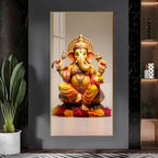 Elegant Ganpati Bappa modern design acrylic wall painting for living room and entrance wall