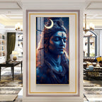 Divine Mahadev crescent moon aesthetic design acrylic wall painting for living room and meditation space