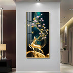 Elegant nature-inspired deer and blossom artwork acrylic wall painting for stylish home interiors