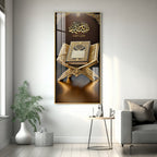 Premium Islamic holy book artwork with golden stand acrylic wall painting for peaceful interiors