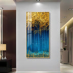 Luxury golden abstract forest design modern art acrylic wall painting for elegant home decor